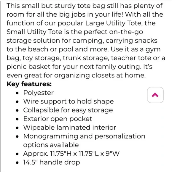 Charcoal Crosshatch Small Utility Tote - Picture 4 of 6